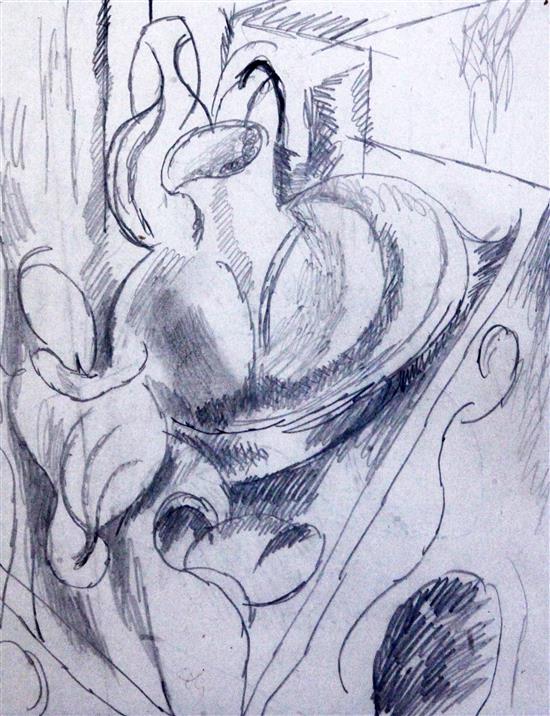 § Duncan Grant (1885-1978) Design for Jug and Basin, 9.5 x 7.5in.